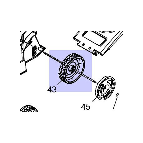 Roue arrière pour tondeuse Mastercut E 380 et MTD LE 3814