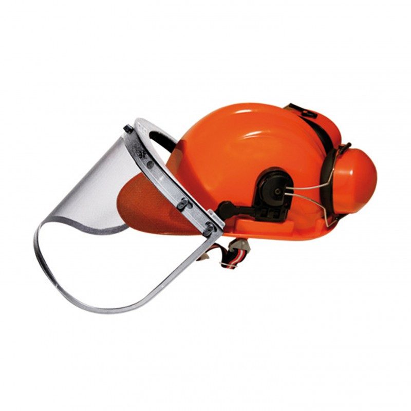 Casque bucheron + casque antibruit + visière