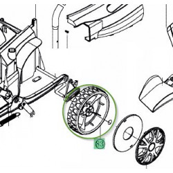 Roue avant pour tondeuse MTD Optima 42E Roue avant pour tondeuse MTD Optima 42E