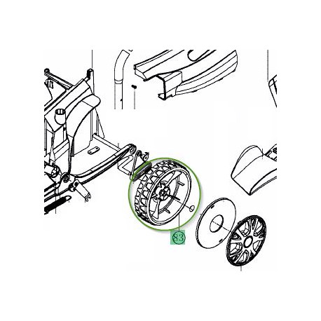 Roue avant pour tondeuse MTD Optima 42E