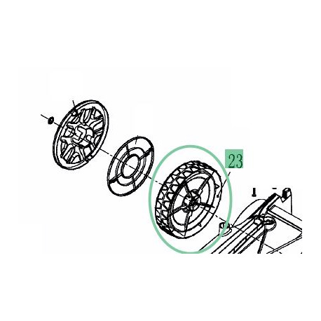 Roue arrière tondeuse MTD Optima 38 E