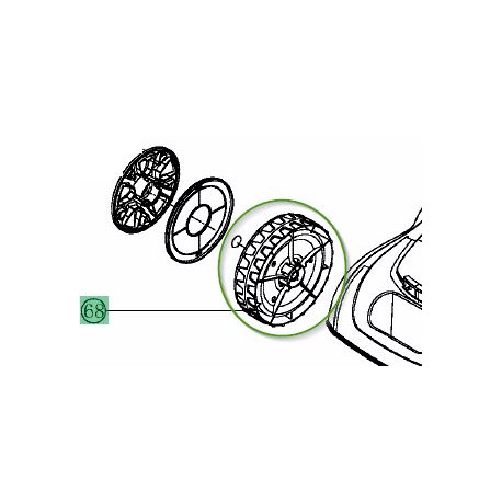 Roue avant pour tondeuse MTD Optima 34 E et Optima 38 E