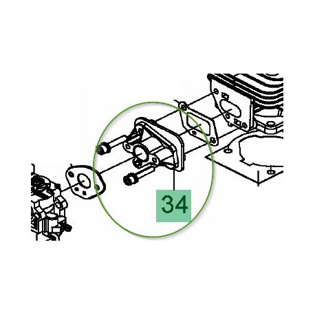 Entretoise de carburateur débroussailleuse Mastercut 2033 B