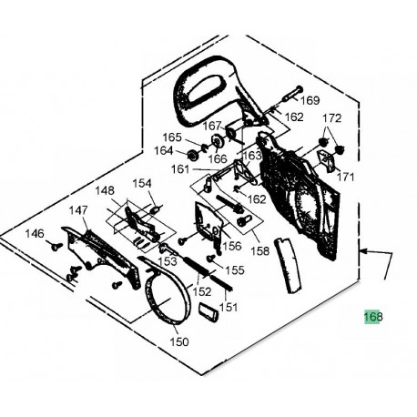 Frein de chaine complet tronçonneuse MTD GCS 4600/45