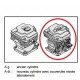 Cylindre piston pour Stihl FS 260 CE et FS 410 CE
