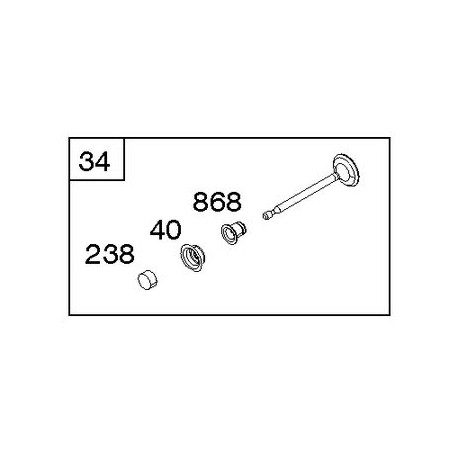 Soupape admission Briggs Stratton E Series