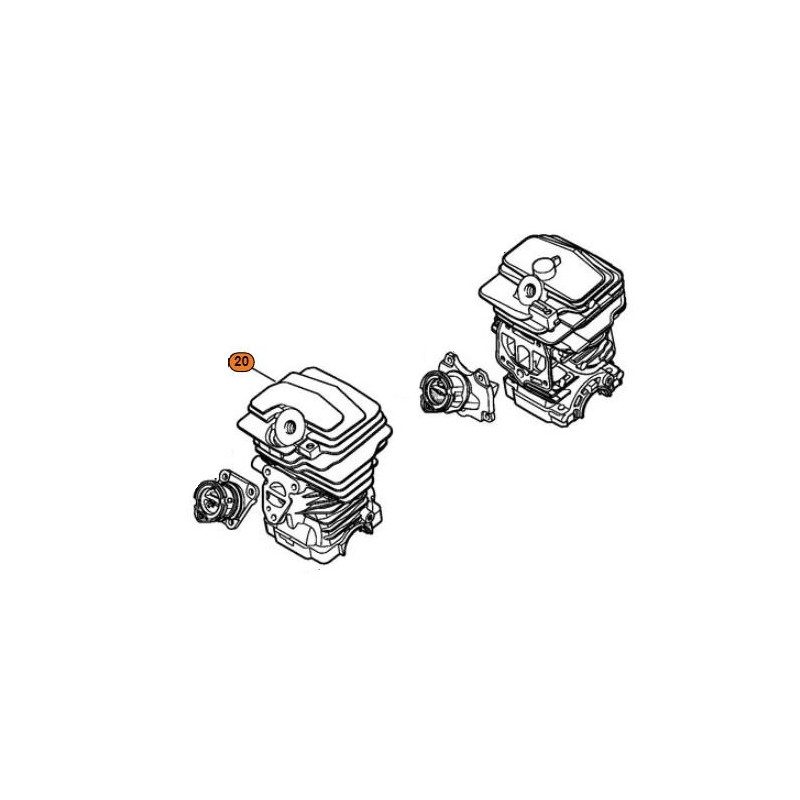 Cylindre piston tronçonneuse Stihl diam 44mm