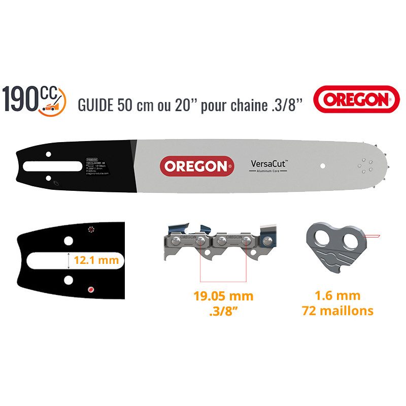 Guide chaine tronconneuse 50 CM Oregon 203ATMD025