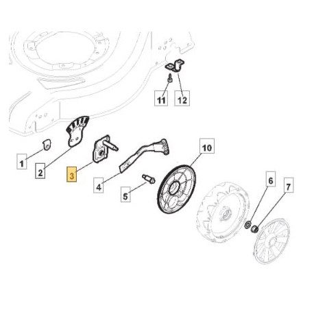 Support de roues avant de tondeuse GGP 381005265/0