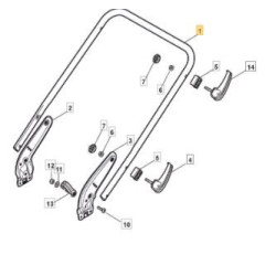 Brancard inférieur pour tondeuse GGP Italy 381006720/0