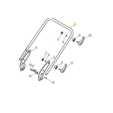 Brancard inférieur pour tondeuse GGP Italy 381006720/0