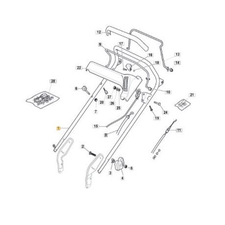 Guidon supérieur de tondeuse GGP 381007028/1 avec tableau de bord