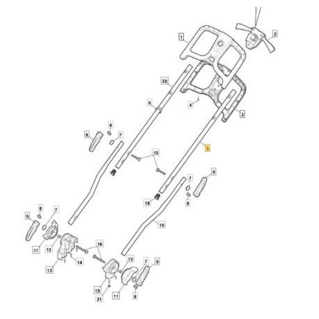 Mancheron supérieur GGP 381007515/0 pour tondeuse à gazon electrique