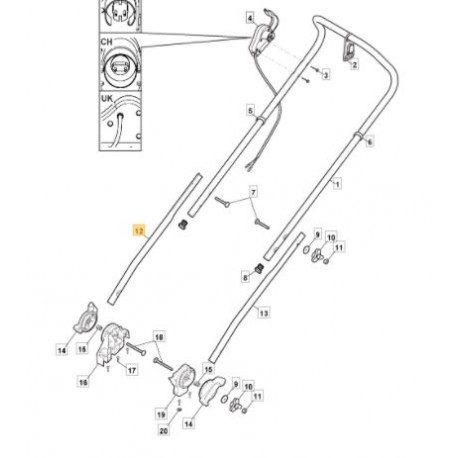Support de guidon droit 381007517/0 pour tondeuse GGP Support de guidon droit 381007517/0 pour tondeuse GGP