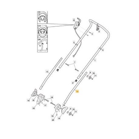 Support guidon gauche GGP 381007518/0 Support guidon gauche GGP 381007518/0