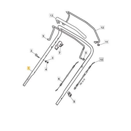 Guidon de tondeuse supérieur GGP 3810072525/0 Guidon de tondeuse supérieur GGP 3810072525/0