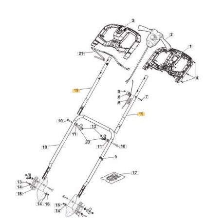 Bras de guidon supérieur 381007584/0 pour tondeuse à batterie GGP Bras de guidon supérieur 381007584/0 pour tondeuse à batterie GGP