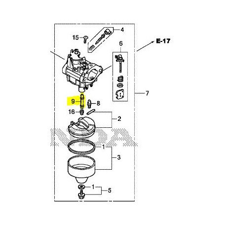 Gicleur Honda GCV170 16166-Z9L-811