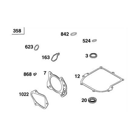 Jeu de joint Briggs Stratton 597186 Jeu de joint Briggs Stratton 597186