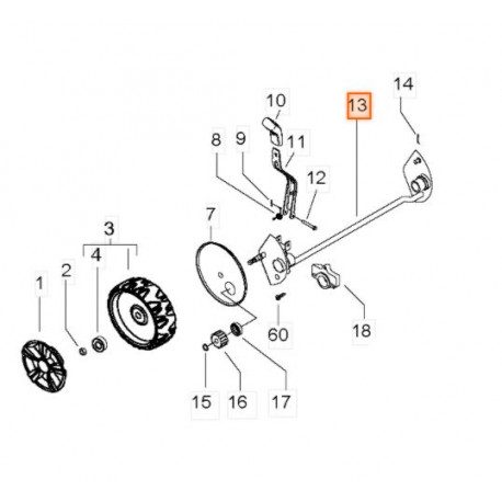 Essieu de roues Mc Culloch 590123302 Essieu de roues Mc Culloch 590123302