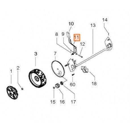 Manette de relevage pour tondeuse Mc Culloch