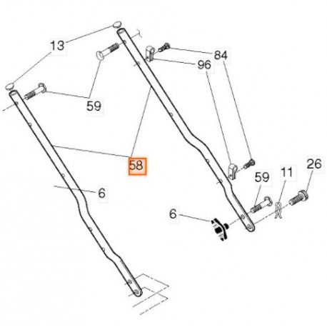 Guidon inférieur pour tondeuse Mc Culloch