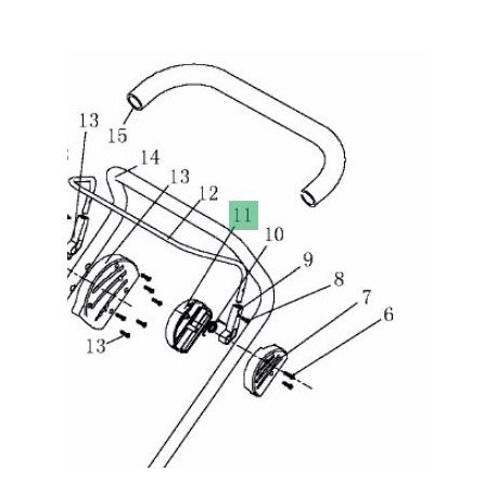 Carter DROIT pour manette de démarrage tondeuse MTD