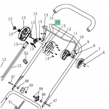 Brancard supérieur pour tondeuse MTD Optima