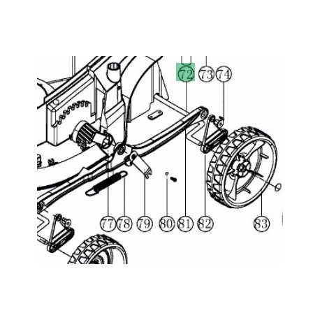 Axe de roue arrière tondeuse electrique MTD 34 cm