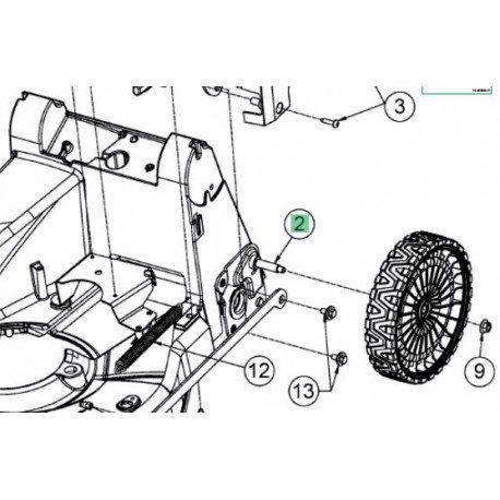 Axe de roue arrière pour tondeuse Cub Cadet largeur 46 cm