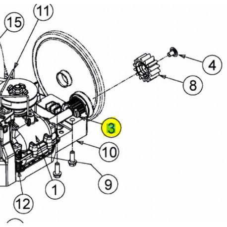 Bague de roue sur boitier de traction MTD Cub Cadet