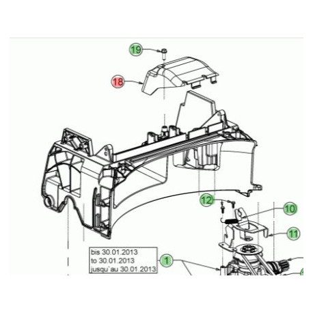 Capot MTD 731-07799 pour boitier de traction