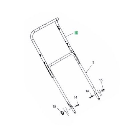 Guidon MTD 749-04926637 pour tondeuse Optima G 46 MB