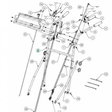 Brancard Cub Cadet 649-05014 (partie DROITE)