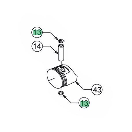 Clips MTD 751-11953 pour axe de piston
