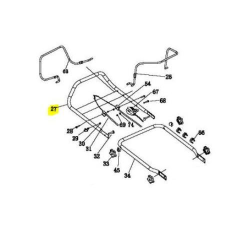 Guidon supérieur pour tondeuse Greatland et Lawnking