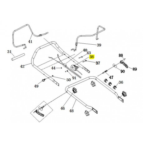 Manette accelerateur CLT31100601012 pour tondeuse Gardif