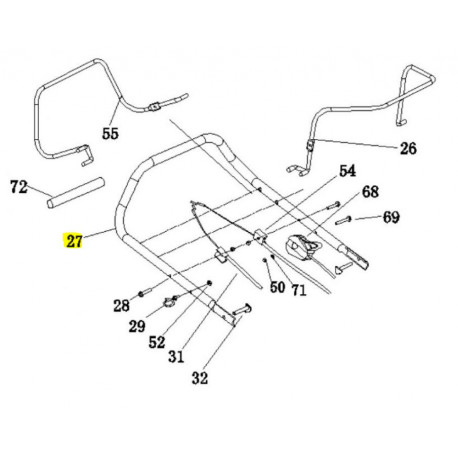 Brancard supérieur pour tondeuse Lawnking