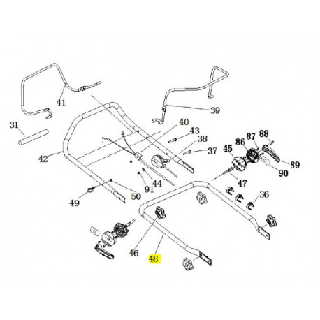 Guidon inférieur CLT31100701012 pour tondeuse Greatland Guidon inférieur CLT31100701012 pour tondeuse Greatland