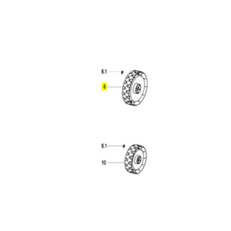 Roue de tondeuse Lawnmaster MEB1437 RA Roue de tondeuse Lawnmaster MEB1437 RA