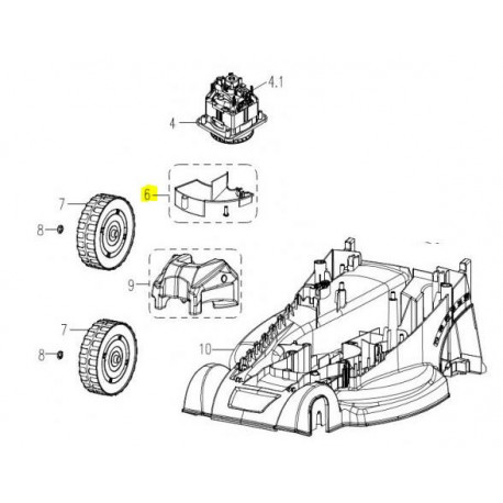 Deflecteur arrière tondeuse electrique Cleva 42-44 cm