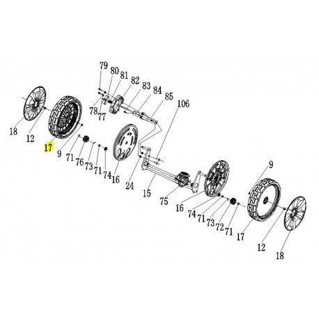 Roue de tondeuse Gardif CLT31106904015