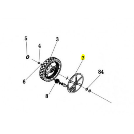 Flasque de roue pour tondeuse Lawnmaster MP53S4, MP53S4Y190