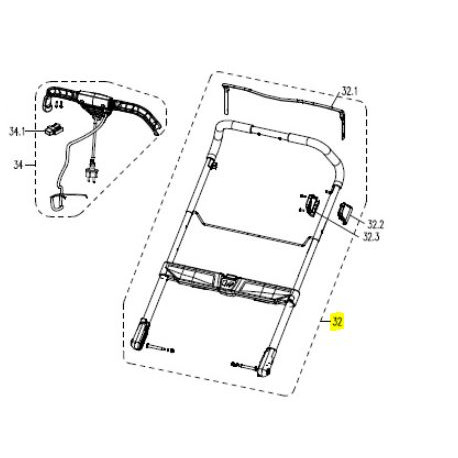 Guidon de tondeuse mac Allister MLMP1800SP Guidon de tondeuse mac Allister MLMP1800SP