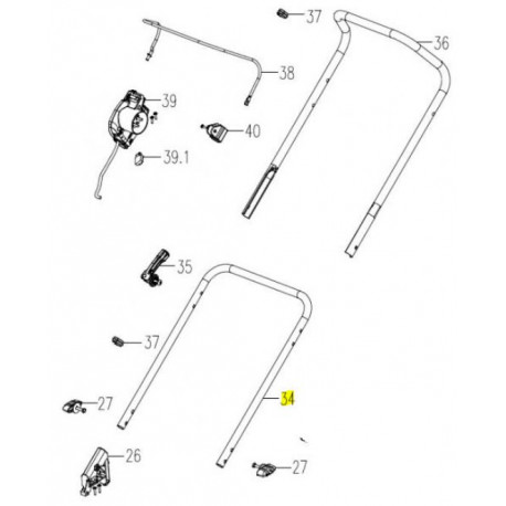 Brancard pour tondeuse Lawnmaster ME 1844L M Brancard pour tondeuse Lawnmaster ME 1844L M