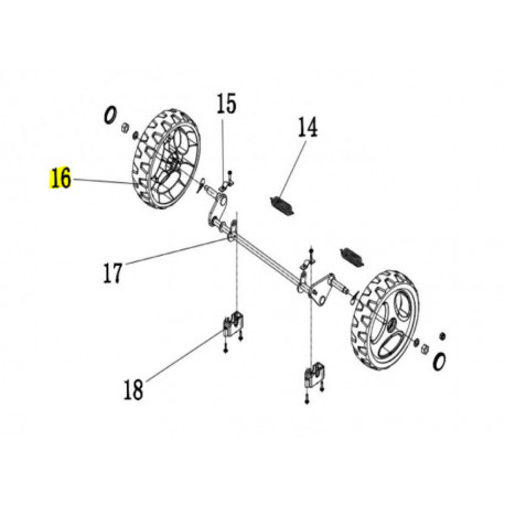 Roue arrière pour tondeuse Lawnmaster MP53S4 et MP53S4Y190 Roue arrière pour tondeuse Lawnmaster MP53S4 et MP53S4Y190