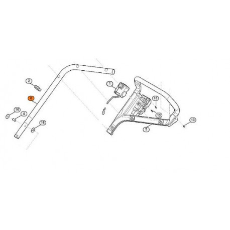 Tube pour guidon de tondeuse Stihl mono bras