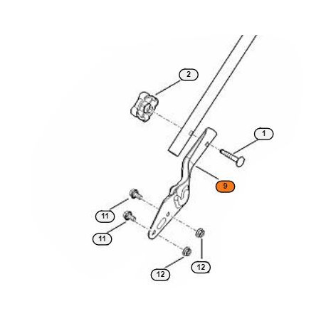Support de guidon droit tondeuse Stihl RM 248, RM 253 Support de guidon droit tondeuse Stihl RM 248, RM 253
