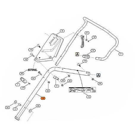 Guidon de tondeuse Stihl RM 650 VS, RM 655 RS/VS/YS Guidon de tondeuse Stihl RM 650 VS, RM 655 RS/VS/YS