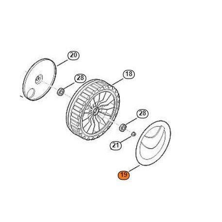 Enjoliveur de roue arrière pour tondeuse Stihl Enjoliveur de roue arrière pour tondeuse Stihl